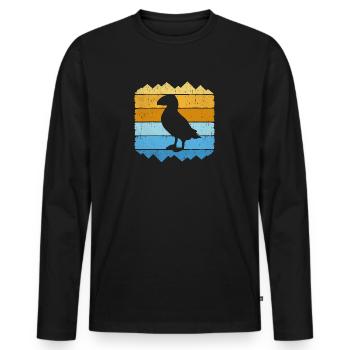 Puffin Papageitaucher Papageientaucher Île - T-shirt manches longues Premium bio Homme - noir - Devant - Nico (187cm)