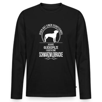 SCHWARZWILDBRACKE Guardian Angel Wilsign's Dog Say - Men's Premium Organic Long Sleeve Shirt - black - Front - Nico (187cm)
