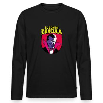 El Conde Dracula - Men's Premium Organic Long Sleeve Shirt - black - Front - Nico (187cm)