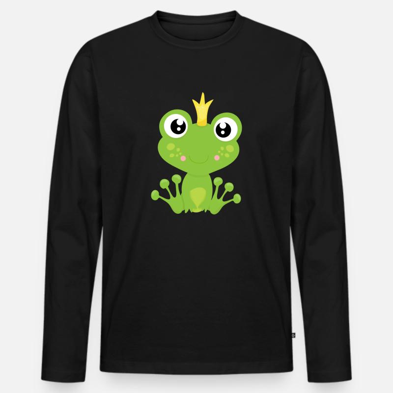 Froschkönig - Männer Premium Bio Langarmshirt - Schwarz