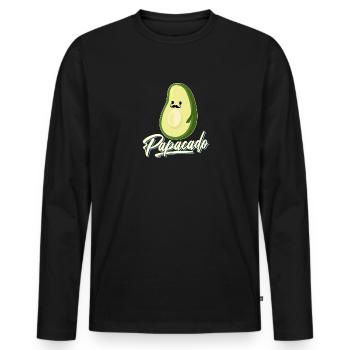 Papacado Grossesse Avocat Père Papa Bébé - T-shirt manches longues Premium bio Homme - noir - Devant - Nico (187cm)