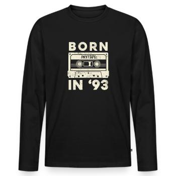 1993 Vintage Birthday Gift Idea Mixtape - T-shirt manches longues Premium bio Homme - noir - Devant - Nico (187cm)