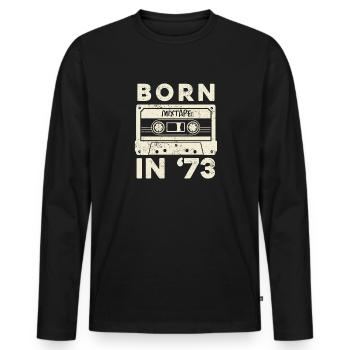1973 Vintage Birthday Gift Idea Mixtape - T-shirt manches longues Premium bio Homme - noir - Devant - Nico (187cm)