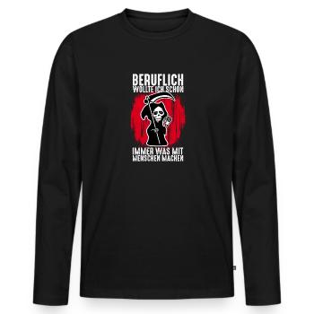 Lustiger Bestatter Spruch Bestattung Arzt Geschenk - Männer Premium Bio Langarmshirt - Schwarz - Vorne - Nico (187cm)