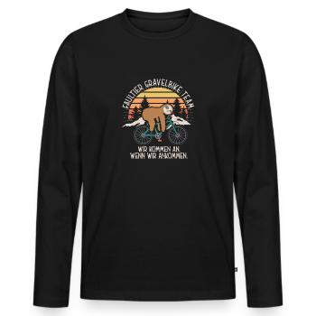 Sloth Gravelbike Team Bike Bike Lazy Funny - Men's Premium Organic Long Sleeve Shirt - black - Front - Nico (187cm)