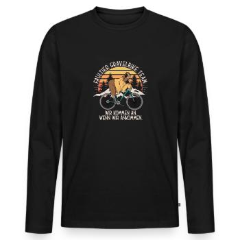 Sloth Gravelbike Team Bike Bike Lazy Funny - Men's Premium Organic Long Sleeve Shirt - black - Front - Nico (187cm)