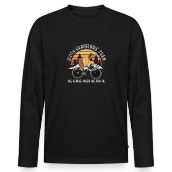 Sloth Gravelbike Team Bike Bike Lazy Funny - Men's Premium Organic Long Sleeve Shirt - black - Front - Nico (187cm)