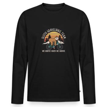 Sloth Gravelbike Team Bike Bike Lazy Funny - Men's Premium Organic Long Sleeve Shirt - black - Front - Nico (187cm)