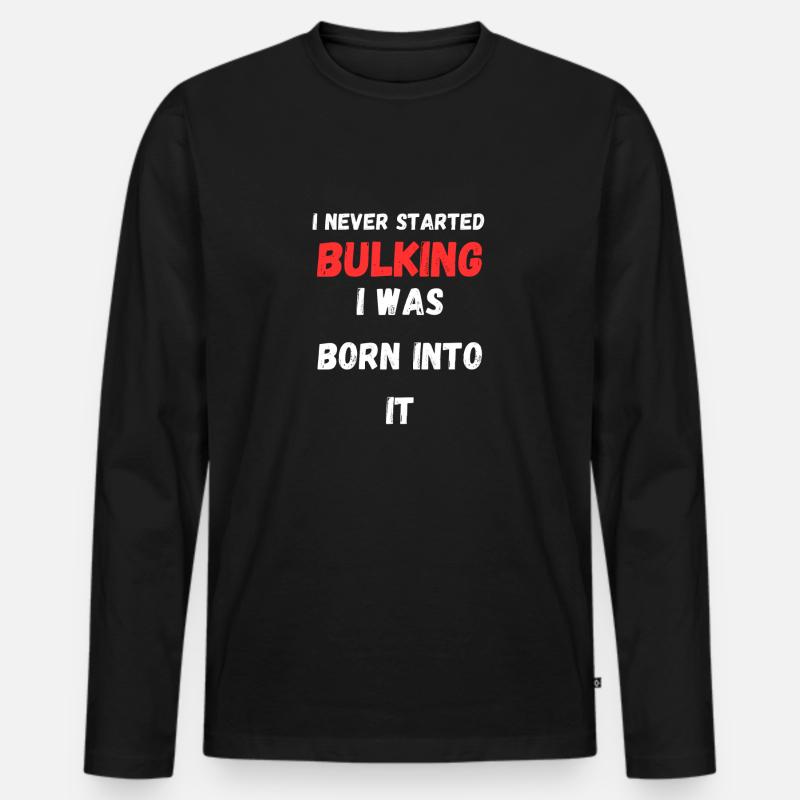 ich bin dick - Männer Premium Bio Langarmshirt - Schwarz