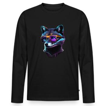 cooler Rev - Männer Premium Bio Langarmshirt - Schwarz - Vorne - Nico (187cm)
