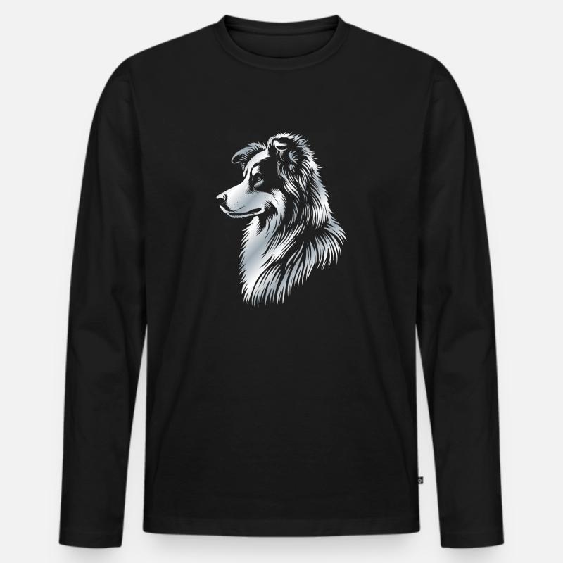 Hütehund silber - Männer Premium Bio Langarmshirt - Schwarz