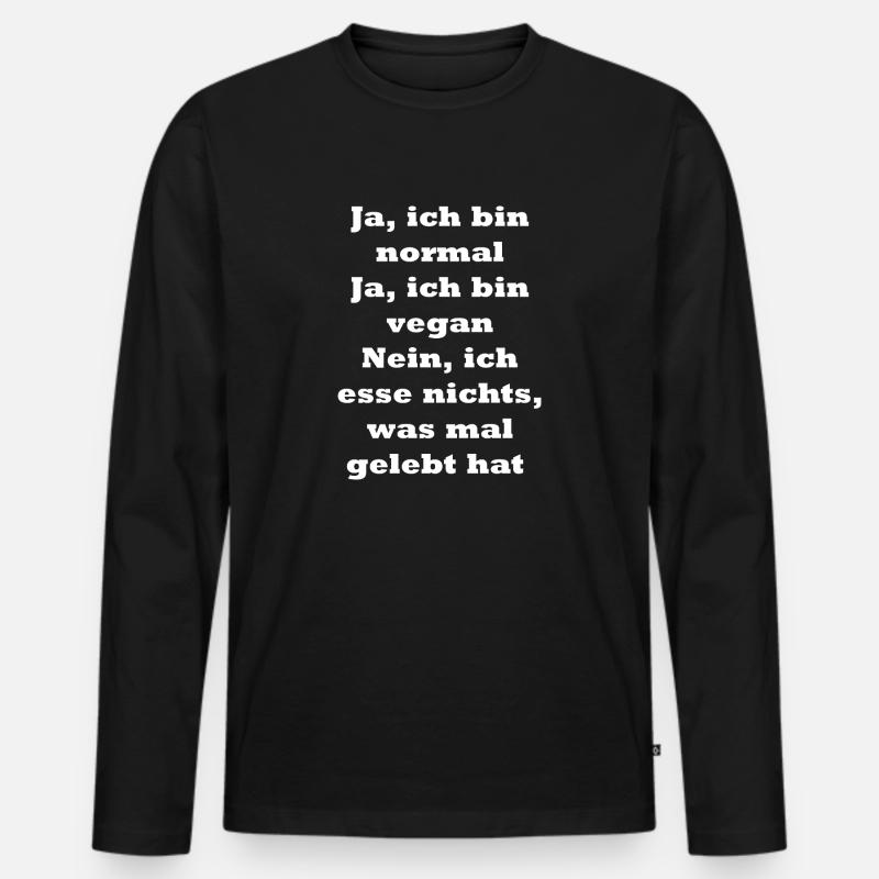 veganer Spruch - Männer Premium Bio Langarmshirt - Schwarz