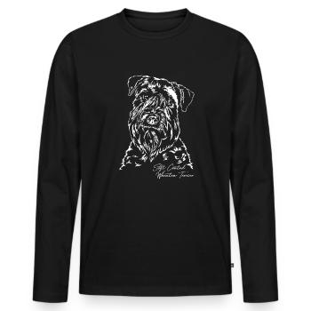 SOFT COATED WHEATEN TERRIER Portrait Wilsigns - Men's Premium Organic Long Sleeve Shirt - black - Front - Nico (187cm)