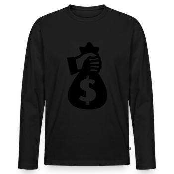 Money Money silhouette - Men's Premium Organic Long Sleeve Shirt - black - Front - Nico (187cm)