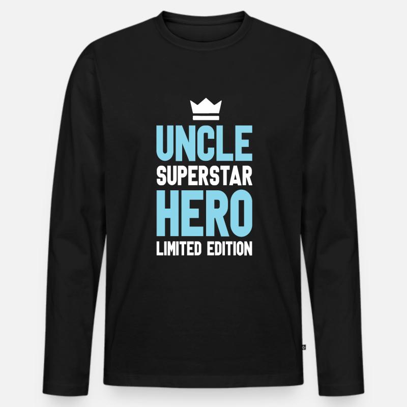 Onkel Limited Edition Spruch - Männer Premium Bio Langarmshirt - Schwarz