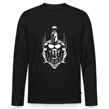 Sparta Spartan Warrior Roman Gladiator Ancient - Men's Premium Organic Long Sleeve Shirt - black - Front - Nico (187cm)