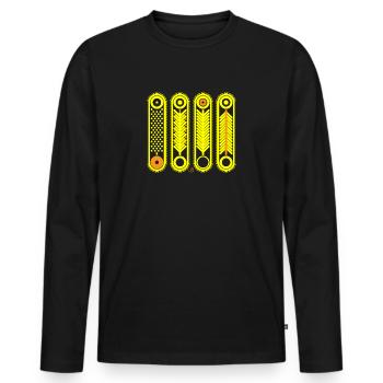 Saisons - T-shirt manches longues Premium bio Homme - noir - Devant - Nico (187cm)