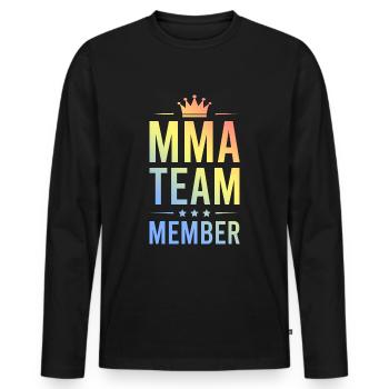 Équipe MMA Coloré - T-shirt manches longues Premium bio Homme - noir - Devant - Nico (187cm)