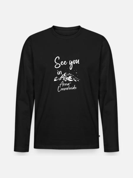 Arosa-Lenzerheide Switzerland hiking and skiing - Men's Premium Organic Long Sleeve Shirt - black