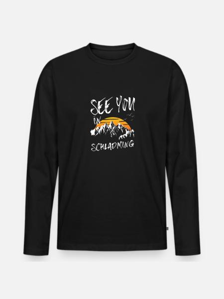 Schladming Skiing Mountain Snowboarding Austria - Men's Premium Organic Long Sleeve Shirt - black