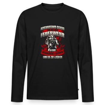 Feuerwehr Feuerwehrmann Lieben - Männer Premium Bio Langarmshirt - Schwarz - Vorne - Nico (187cm)