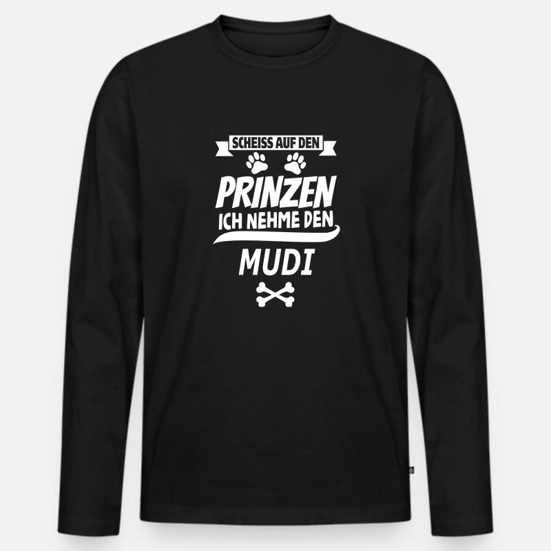 MUDI - Männer Premium Bio Langarmshirt - Schwarz
