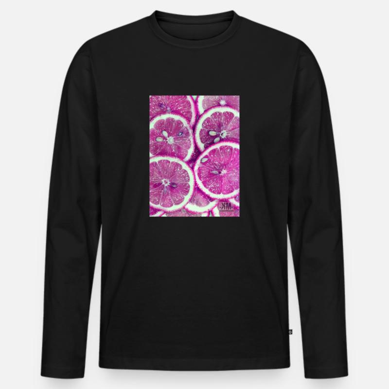 zitrone - Männer Premium Bio Langarmshirt - Schwarz