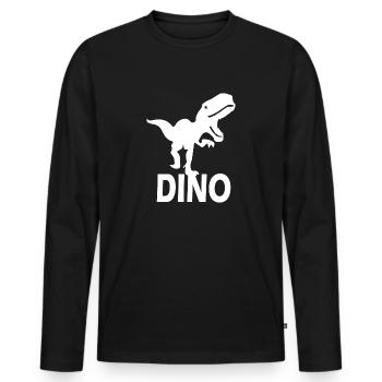Dinosaur Dino - Men's Premium Organic Long Sleeve Shirt - black - Front - Nico (187cm)