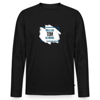 Tom - T-shirt manches longues Premium bio Homme - noir - Devant - Nico (187cm)