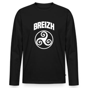 Brittany Breizh - Men's Premium Organic Long Sleeve Shirt - black - Front - Nico (187cm)