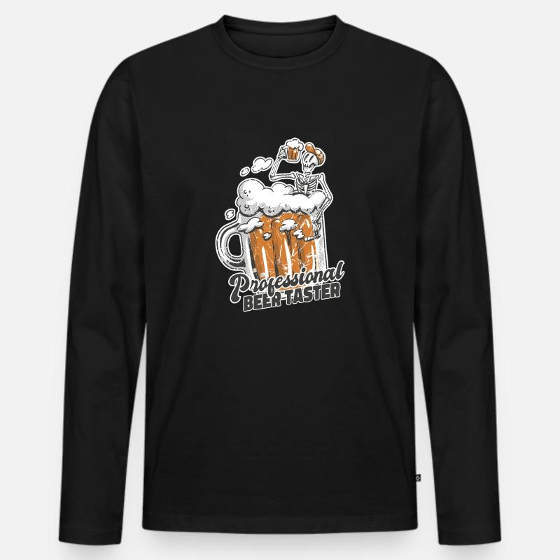 Bier-Tester - Männer Premium Bio Langarmshirt - Schwarz