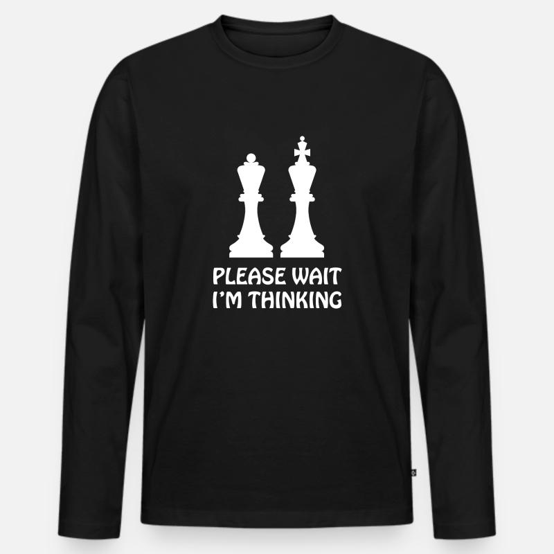 boardgame chess backgammon game night - Männer Premium Bio Langarmshirt - Schwarz