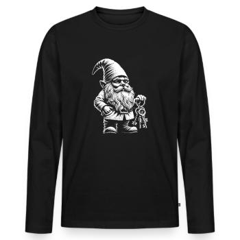 Schlüsselbund - Männer Premium Bio Langarmshirt - Schwarz - Vorne - Nico (187cm)