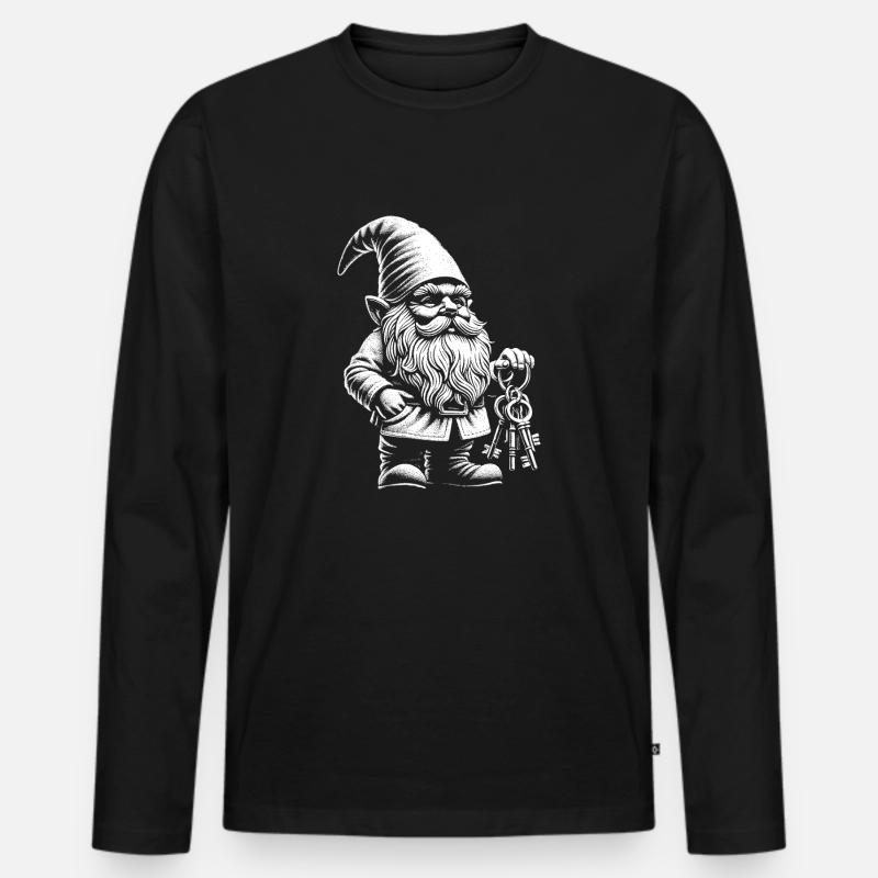 Schlüsselbund - Männer Premium Bio Langarmshirt - Schwarz