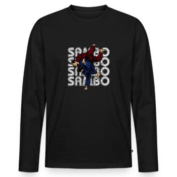 Sambo Autodéfense URSS Arts martiaux - T-shirt manches longues Premium bio Homme - noir - Devant - Nico (187cm)