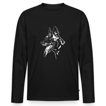 BELGIAN MALINOIS Maligator Hundesport Wilsigns - Männer Premium Bio Langarmshirt - Schwarz - Vorne - Nico (187cm)