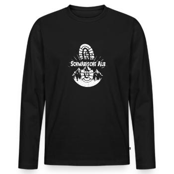 Schwäbische Alb Snowboarden Ski fahren - Männer Premium Bio Langarmshirt - Schwarz - Vorne - Nico (187cm)