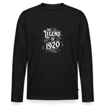 Die Legende von 1920 Geburtstag - Männer Premium Bio Langarmshirt - Schwarz - Vorne - Nico (187cm)