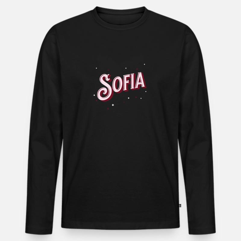 Sofia Namen personalisiert - Männer Premium Bio Langarmshirt - Schwarz