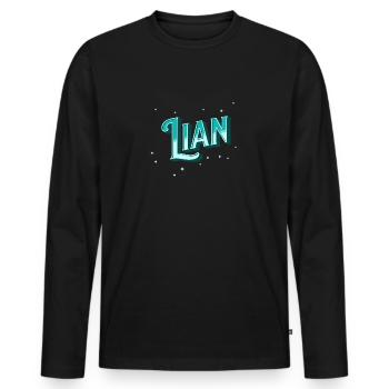 Lian names personalized - Men's Premium Organic Long Sleeve Shirt - black - Front - Nico (187cm)