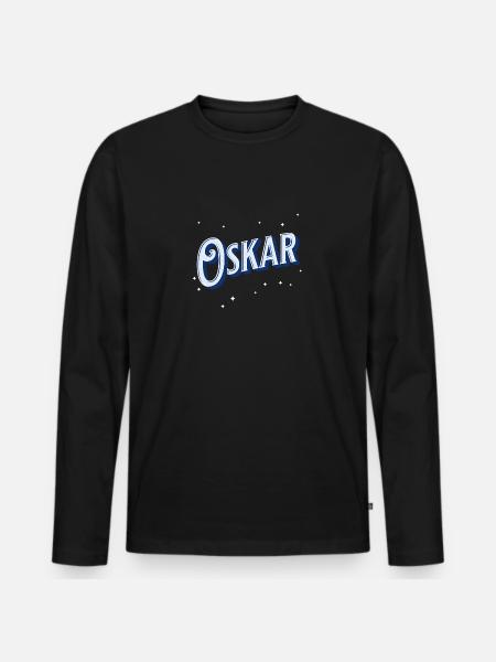 Oskar name personalized - Men's Premium Organic Long Sleeve Shirt - black