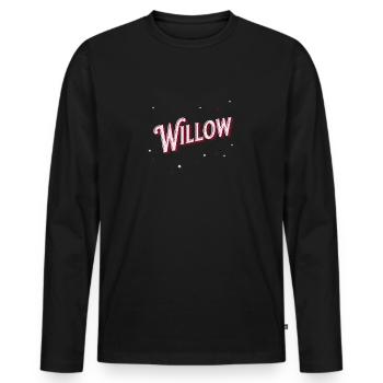 Nom de saule personnalisé - T-shirt manches longues Premium bio Homme - noir - Devant - Nico (187cm)