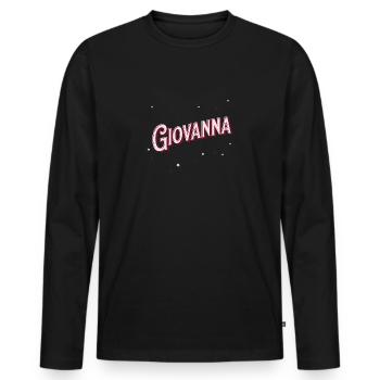 Nom Giovanna personnalisé - T-shirt manches longues Premium bio Homme - noir - Devant - Nico (187cm)