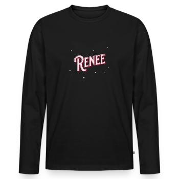 Renee Namen personalisiert - Männer Premium Bio Langarmshirt - Schwarz - Vorne - Nico (187cm)