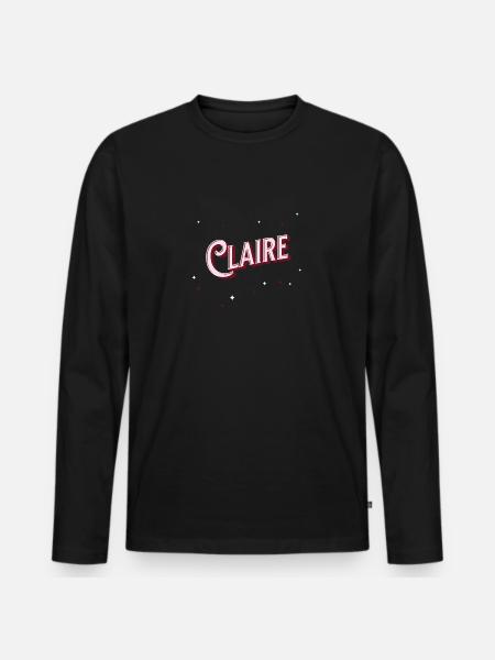 Claire name personalized - Men's Premium Organic Long Sleeve Shirt - black