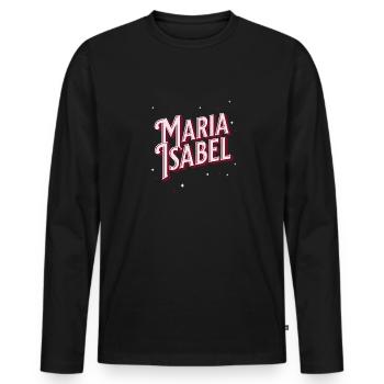 Maria Isabel Namen personalisiert - Männer Premium Bio Langarmshirt - Schwarz - Vorne - Nico (187cm)