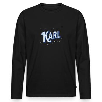Karl name personalized - Men's Premium Organic Long Sleeve Shirt - black - Front - Nico (187cm)