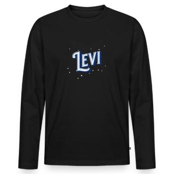 Levi noms personnalisés - T-shirt manches longues Premium bio Homme - noir - Devant - Nico (187cm)