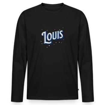 Louis name personalized - Men's Premium Organic Long Sleeve Shirt - black - Front - Nico (187cm)