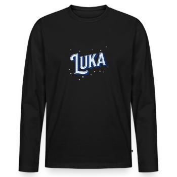 Luka name personalized - Men's Premium Organic Long Sleeve Shirt - black - Front - Nico (187cm)